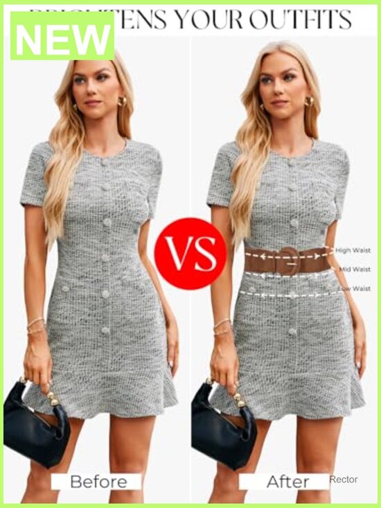 Stretchy Suede Elastic Wide Belt with Chunky Buckle S-XXL main image 6